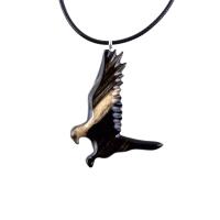 Hawk Necklace, Hand Carved Wooden Hawk Pendant for Men or Women, Wood Falcon Pendant, Totem Bird Jewelry
