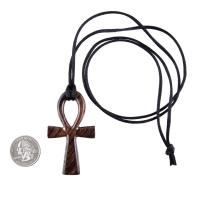 Large Ankh Pendant, Wood Egyptian Ankh Necklace, Wooden Cross Ankh Pendant, Mens African Jewelry, Gift for Him