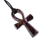 Large Ankh Pendant, Wood Egyptian Ankh Necklace, Wooden Cross Ankh Pendant, Mens African Jewelry, Gift for Him