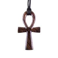 Large Ankh Pendant, Wood Egyptian Ankh Necklace, Wooden Cross Ankh Pendant, Mens African Jewelry, Gift for Him