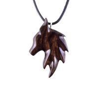 Handmade Fox Necklace, Hand Carved Wooden Animal Pendant, Vixen Totem One-of-a-Kind Wood Jewelry for Men Women