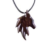 Handmade Fox Necklace, Hand Carved Wooden Animal Pendant, Vixen Totem One-of-a-Kind Wood Jewelry for Men Women