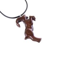 Mountain Goat Pendant, Hand Carved Wooden Big Horn Buck Necklace, Spirit Animal Totem, Capricorn Jewelry