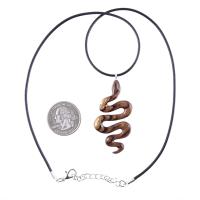 Hand Carved Wooden Snake Pendant, Snake Necklace, Wood Reptile Pendant, Totem Spirit Animal Serpent Jewelry Gift for Him Her