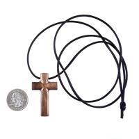 Wooden Cross Necklace, Hand Carved Cross Pendant, Mens Christian Wood Jewelry, One of a Kind Gift for Him