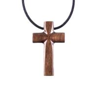 Wooden Cross Necklace, Hand Carved Cross Pendant, Mens Christian Wood Jewelry, One of a Kind Gift for Him