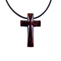 Wooden Cross Necklace, Wood Cross Pendant, Hand Carved Christian Jewelry for Men, One of a Kind Gift for Him
