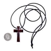 Wooden Cross Necklace, Wood Cross Pendant, Hand Carved Christian Jewelry for Men, One of a Kind Gift for Him