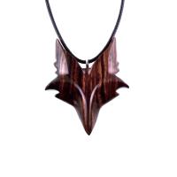 Hand Carved Wooden Fox Pendant, Celtic Fox Necklace for Men or Women, Totem Spirit Animal, Woodland Jewelry Gift for Her or Him