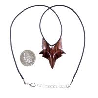 Hand Carved Wooden Fox Pendant, Celtic Fox Necklace for Men or Women, Totem Spirit Animal, Woodland Jewelry Gift for Her or Him