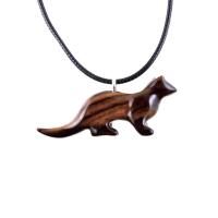 Otter Necklace, Hand Carved Wooden Sea Animal Pendant, Nautical Wood Jewelry for Men or Women