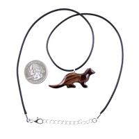 Otter Necklace, Hand Carved Wooden Sea Animal Pendant, Nautical Wood Jewelry for Men or Women