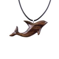 Hand Carved Orca Pendant, Wooden Whale Necklace, Sea Animal Pendant, Nautical Necklace for Men or Women, Wood Jewelry