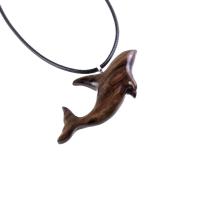 Hand Carved Orca Pendant, Wooden Whale Necklace, Sea Animal Pendant, Nautical Necklace for Men or Women, Wood Jewelry