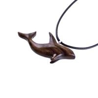Hand Carved Orca Pendant, Wooden Whale Necklace, Sea Animal Pendant, Nautical Necklace for Men or Women, Wood Jewelry