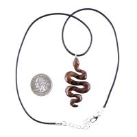 Hand Carved Wooden Snake Pendant, Snake Necklace, Wood Reptile Pendant, Totem Spirit Animal Serpent Jewelry Gift for Him Her