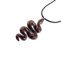 Hand Carved Wooden Snake Pendant, Snake Necklace, Wood Reptile Pendant, Totem Spirit Animal Serpent Jewelry Gift for Him Her