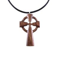 Wooden Celtic Cross Pendant, Wood Celtic Cross Necklace, Hand Carved Irish Christian Jewelry for Men