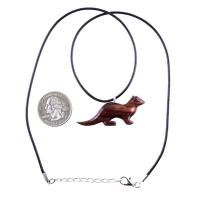 Otter Necklace, Hand Carved Wooden Sea Animal Pendant, Nautical Wood Jewelry for Men or Women