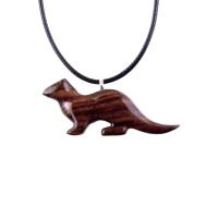 Otter Necklace, Hand Carved Wooden Sea Animal Pendant, Nautical Wood Jewelry for Men or Women