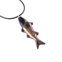 Striped Bass Pendant, Hand Carved Fish Necklace, Wooden Fishermen Jewelry, Mens Wood Necklace, One of a Kind Gift for Him