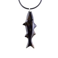 Striped Bass Pendant, Hand Carved Fish Necklace, Wooden Fishermen Jewelry, Mens Wood Necklace, One of a Kind Gift for Him