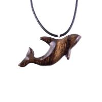 Hand Carved Orca Pendant, Wooden Whale Necklace, Sea Animal Pendant, Nautical Necklace for Men or Women, Wood Jewelry