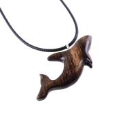Hand Carved Orca Pendant, Wooden Whale Necklace, Sea Animal Pendant, Nautical Necklace for Men or Women, Wood Jewelry