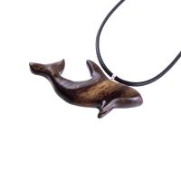 Hand Carved Orca Pendant, Wooden Whale Necklace, Sea Animal Pendant, Nautical Necklace for Men or Women, Wood Jewelry