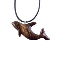 Hand Carved Orca Pendant, Wooden Whale Necklace, Sea Animal Pendant, Nautical Necklace for Men or Women, Wood Jewelry