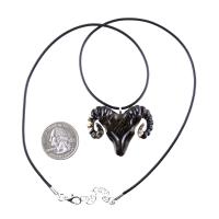 Ram Necklace, Hand Carved Wooden Ram Head Pendant, Mens Wood Necklace, Sheep Jewelry, Aries Jewelry, Gift for Him