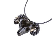 Ram Necklace, Hand Carved Wooden Ram Head Pendant, Mens Wood Necklace, Sheep Jewelry, Aries Jewelry, Gift for Him