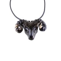 Ram Necklace, Hand Carved Wooden Ram Head Pendant, Mens Wood Necklace, Sheep Jewelry, Aries Jewelry, Gift for Him