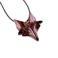 Hand Carved Wooden Fox Pendant, Celtic Fox Necklace for Men or Women, Totem Spirit Animal, Woodland Jewelry Gift for Her or Him