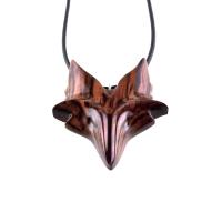 Hand Carved Wooden Fox Pendant, Celtic Fox Necklace for Men or Women, Totem Spirit Animal, Woodland Jewelry Gift for Her or Him