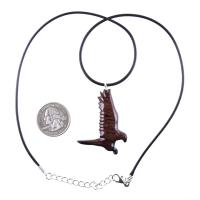 Hand Carved Hawk Pendant, Wooden Falcon Necklace, Wood Bird Necklace, Totem Jewelry for Men or Women, One of a Kind Gift for Him Her