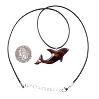 Orca Necklace, Hand Carved Killer Whale Pendant for Men or Women, Wooden Sea Animal, Nautical Wood Jewelry, One of a Kind  Gift for Him Her