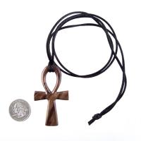 Large Ankh Pendant, Wood Egyptian Ankh Necklace, Wooden Cross Ankh Pendant, Mens African Jewelry, Gift for Him