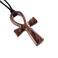 Large Ankh Pendant, Wood Egyptian Ankh Necklace, Wooden Cross Ankh Pendant, Mens African Jewelry, Gift for Him