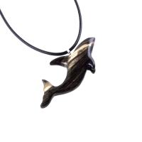 Hand Carved Orca Pendant, Wooden Killer Whale Necklace for Men or Women, Sea Animal, Nautical Beach Wood Jewelry