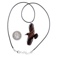 Hand Carved Raven Necklace, Wooden Crow Pendant, Totem Wood Bird Jewelry One of a Kind Gift for Men Women