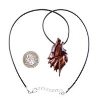 Carved Wolf Pendant, Wooden Wolf Necklace, Spirit Animal Totem, Handmade Wood Jewelry for Men or Women, One of a Kind Gift