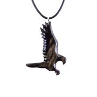 Hawk Necklace, Hand Carved Wooden Hawk Pendant for Men or Women, Wood Falcon Pendant, Totem Bird Jewelry