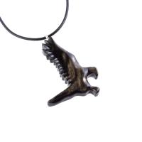Hawk Necklace, Hand Carved Wooden Hawk Pendant for Men or Women, Wood Falcon Pendant, Totem Bird Jewelry