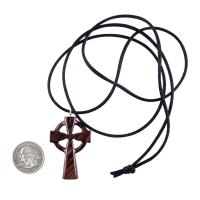 Wooden Celtic Cross Pendant, Hand Carved Celtic Cross Necklace, Wood Cross Necklace Gift for Him, Irish Christian Jewelry