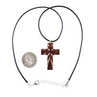 Wood Cross Necklace, Hand Carved Wooden Cross Pendant, Christian Jewelry, One of a Kind Gift for Him Her