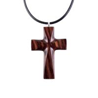 Wooden Cross Necklace, Hand Carved Wood Cross Pendant, Christian Jewelry for Men Women, Gift for Him or Her