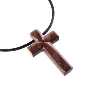 Wooden Cross Necklace, Hand Carved Cross Pendant, Mens Christian Wood Jewelry, One of a Kind Gift for Him