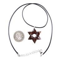 Wooden Star of David Pendant, Hand Carved Jewish Star Necklace, Wood Jewelry for Men or Women, One of a Kind Gift