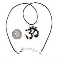 Hand Carved Om Pendant for Men or Women, Wooden Ohm Necklace, Yoga Gift Aum Wood Jewelry